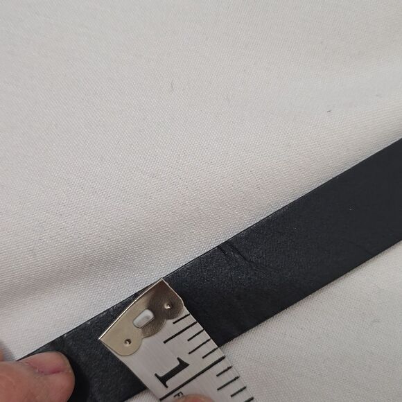 HOBO Timeless Vintage Black Belt with Rectangular Gold Buckle